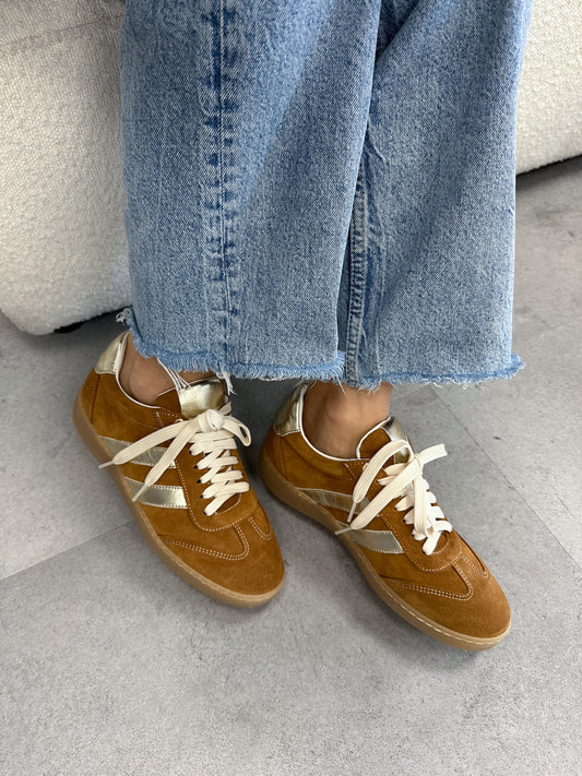 Sneakers camoscio cuoio