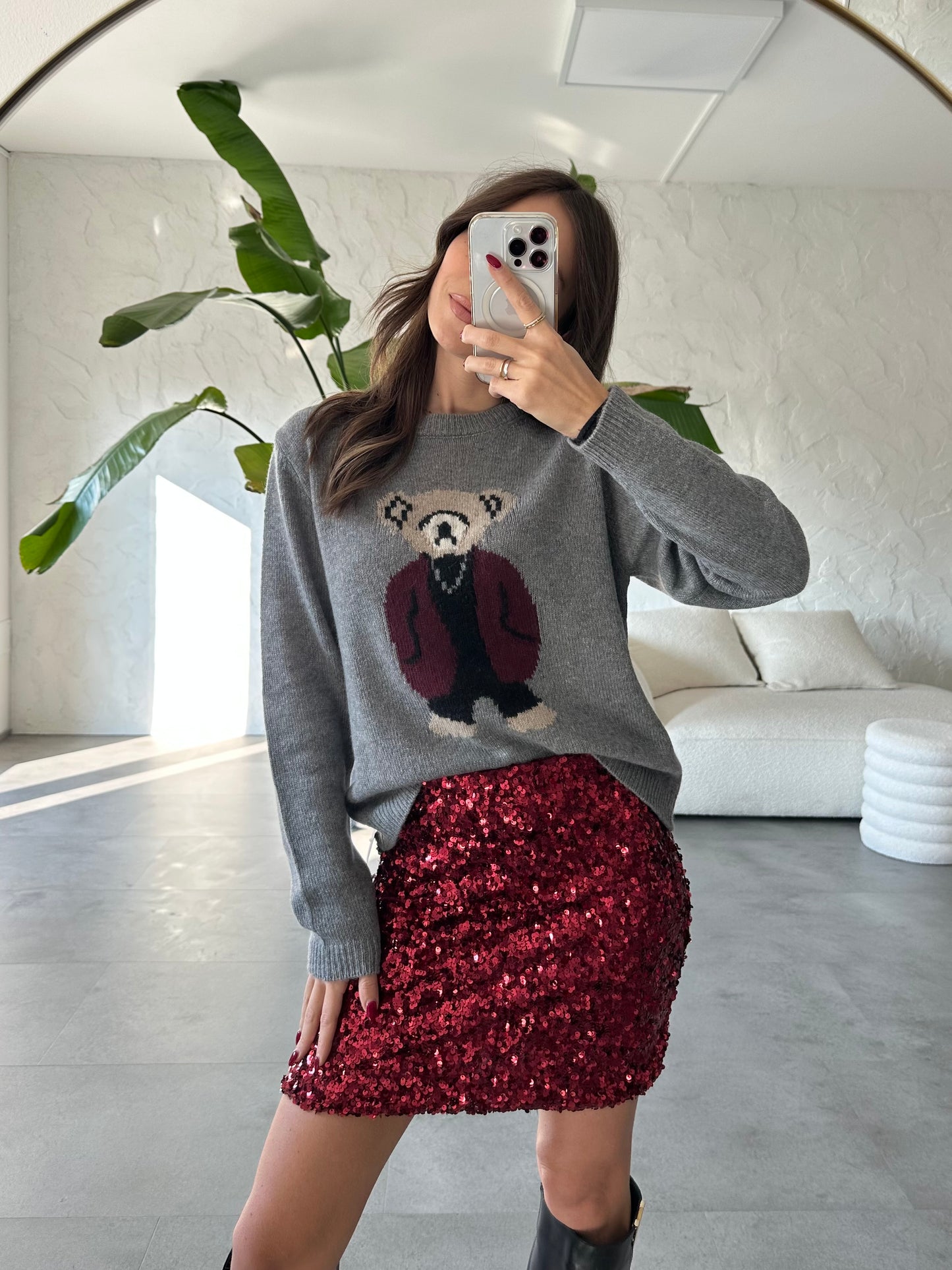 Maglione orsetto misto lana