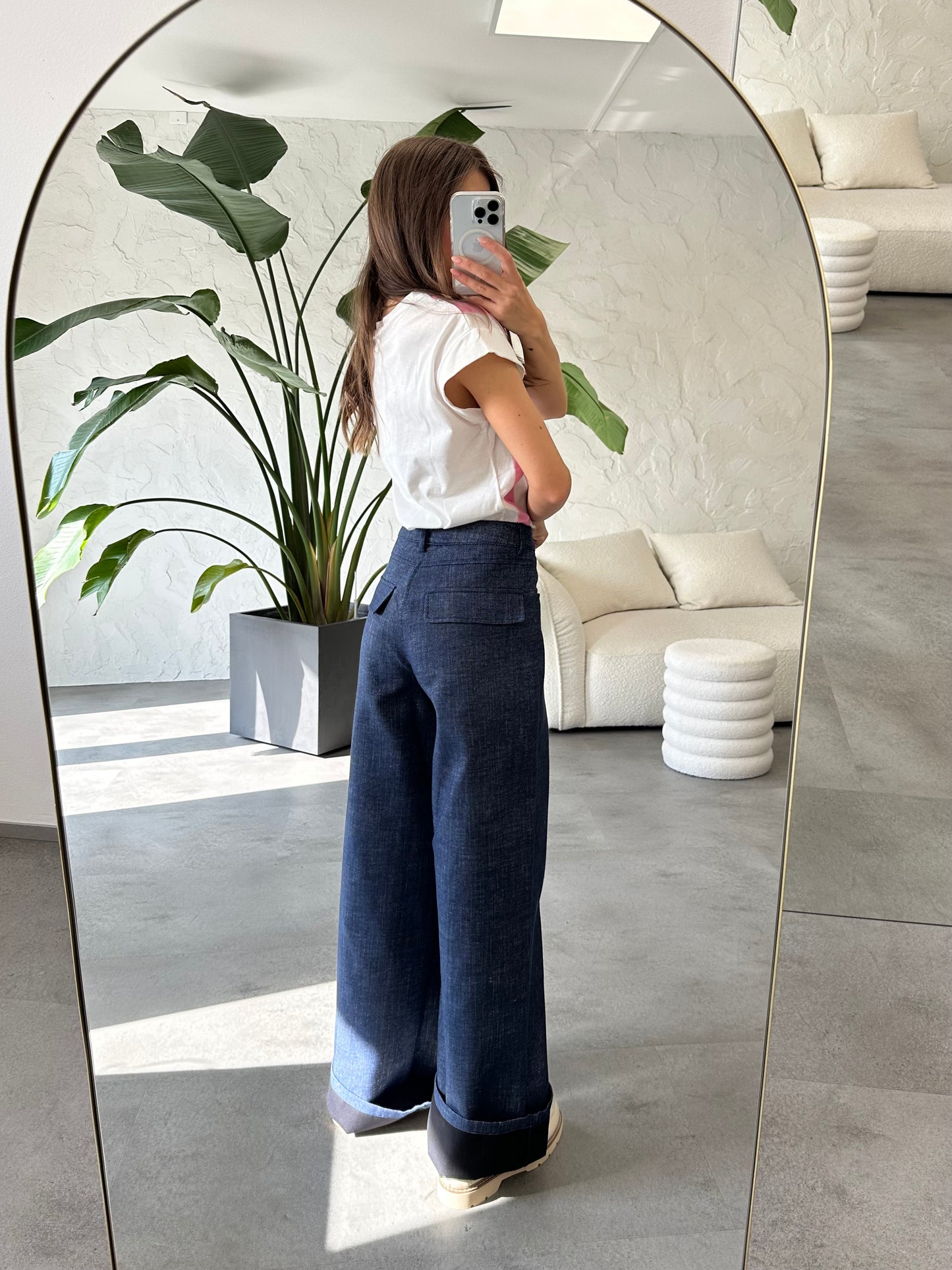Pantalone palazzo denim