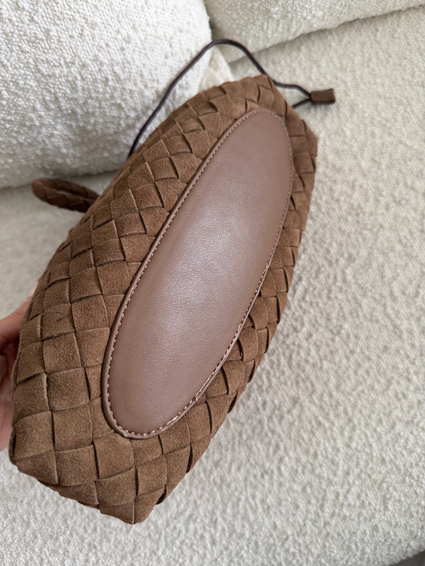 Borsa intreccio camoscio piccola