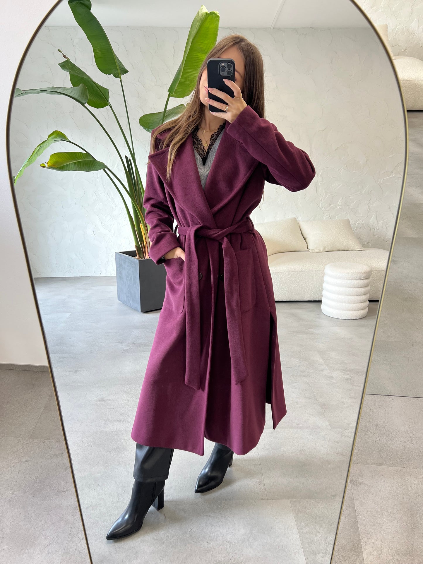 Cappotto lungo spacchi