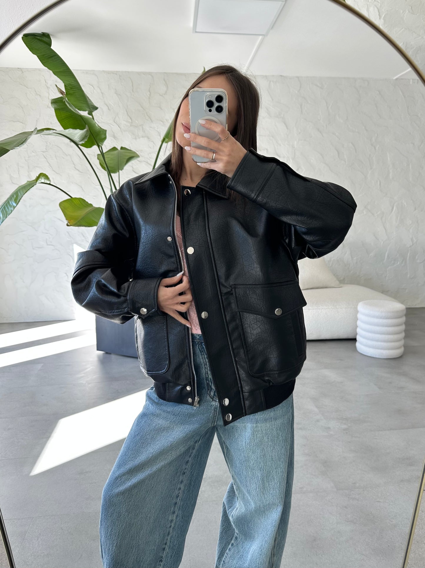 Giubbotto effetto pelle