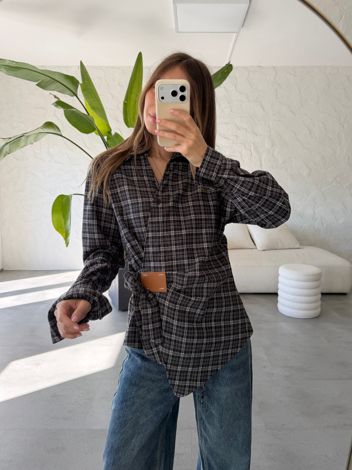 Camicia check lacci
