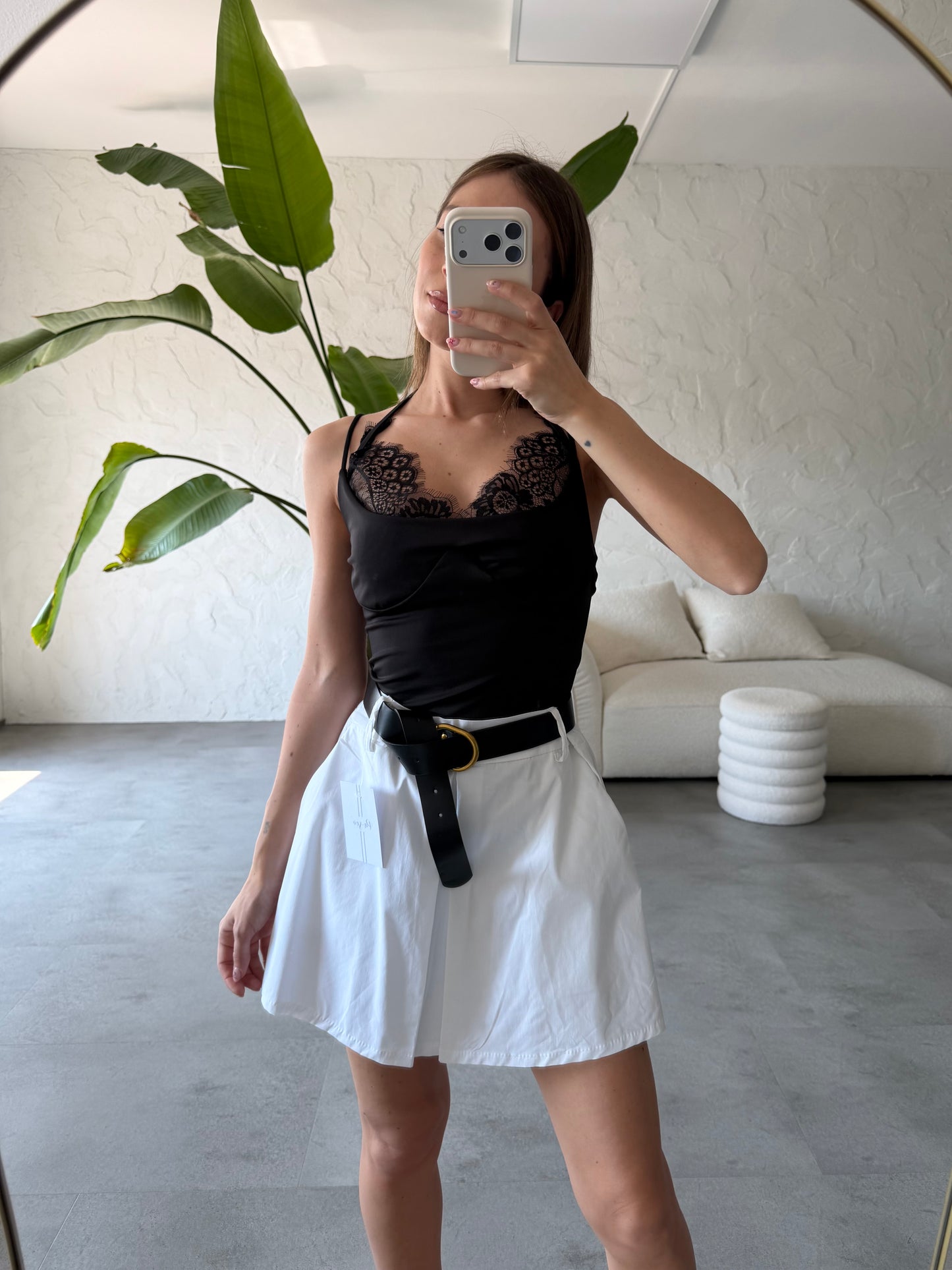 Gonna pantalone tela