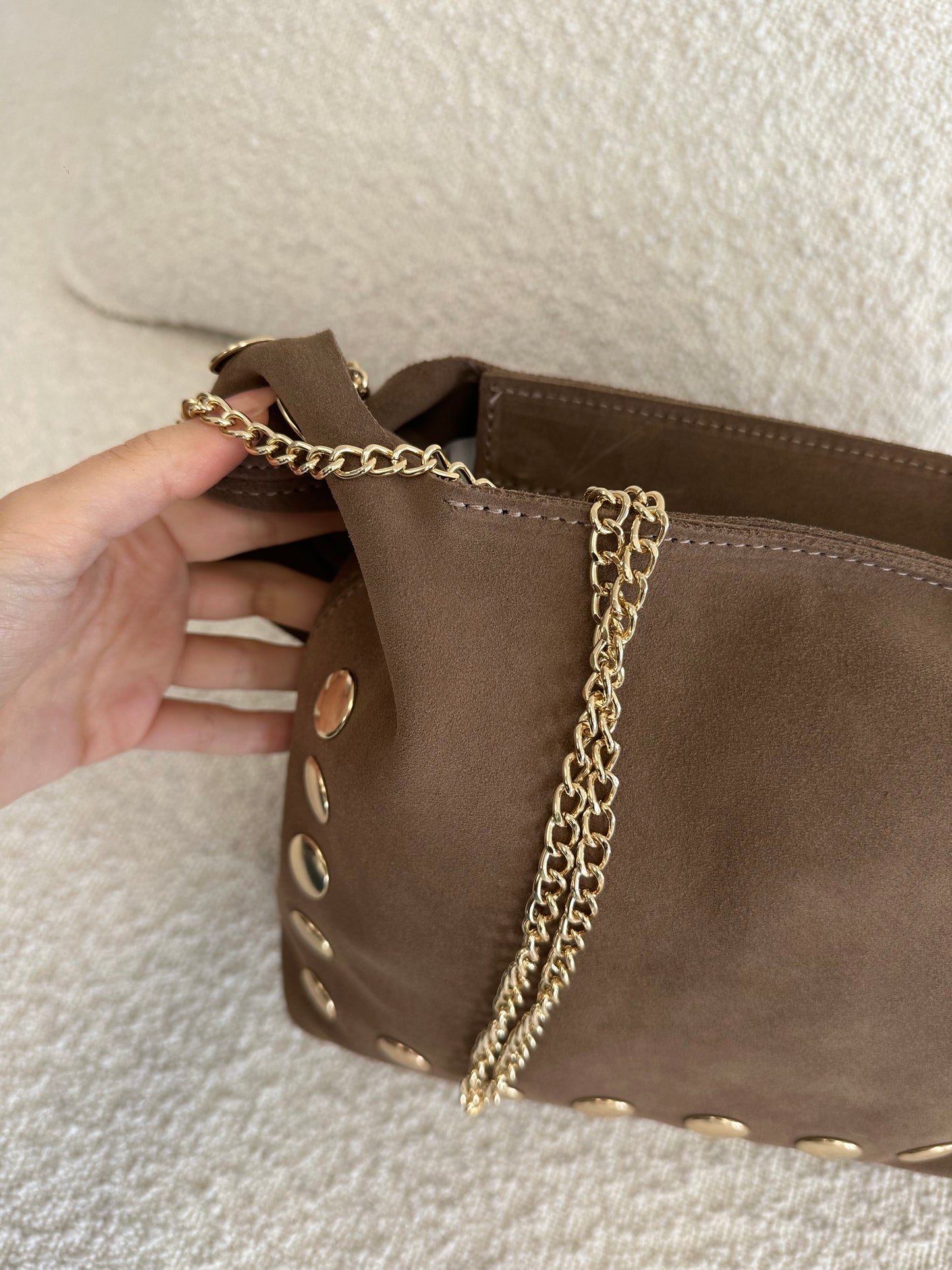 Borsa suede borchie