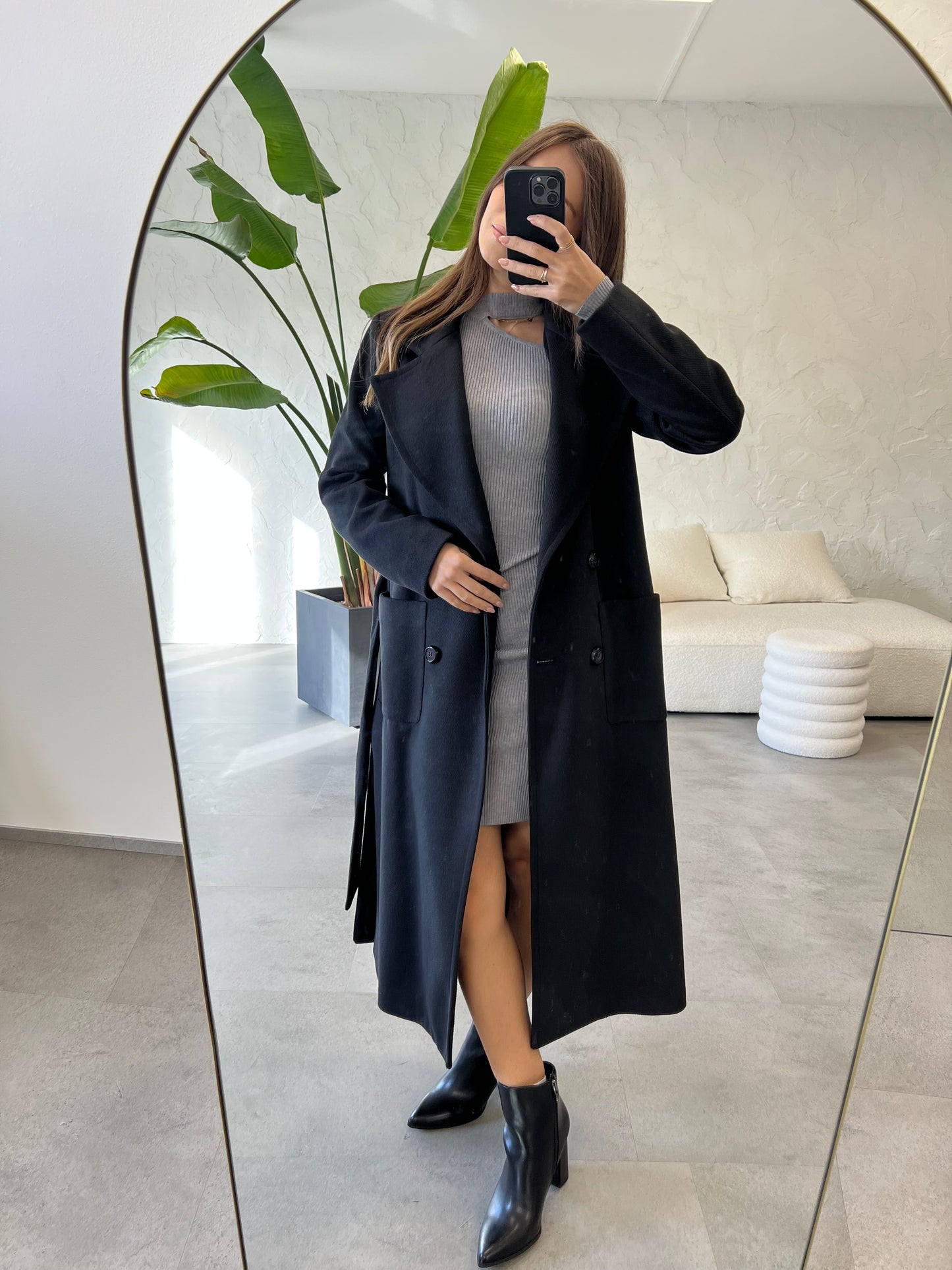 Cappotto lungo spacchi