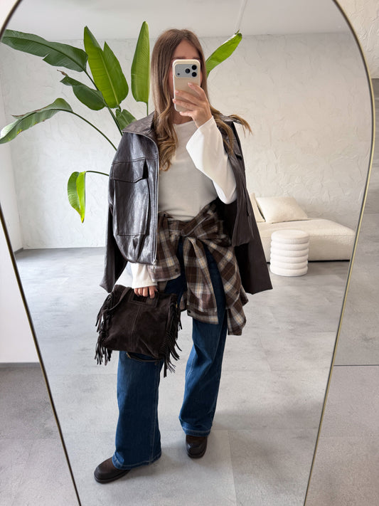 Jeans wide leg scuro