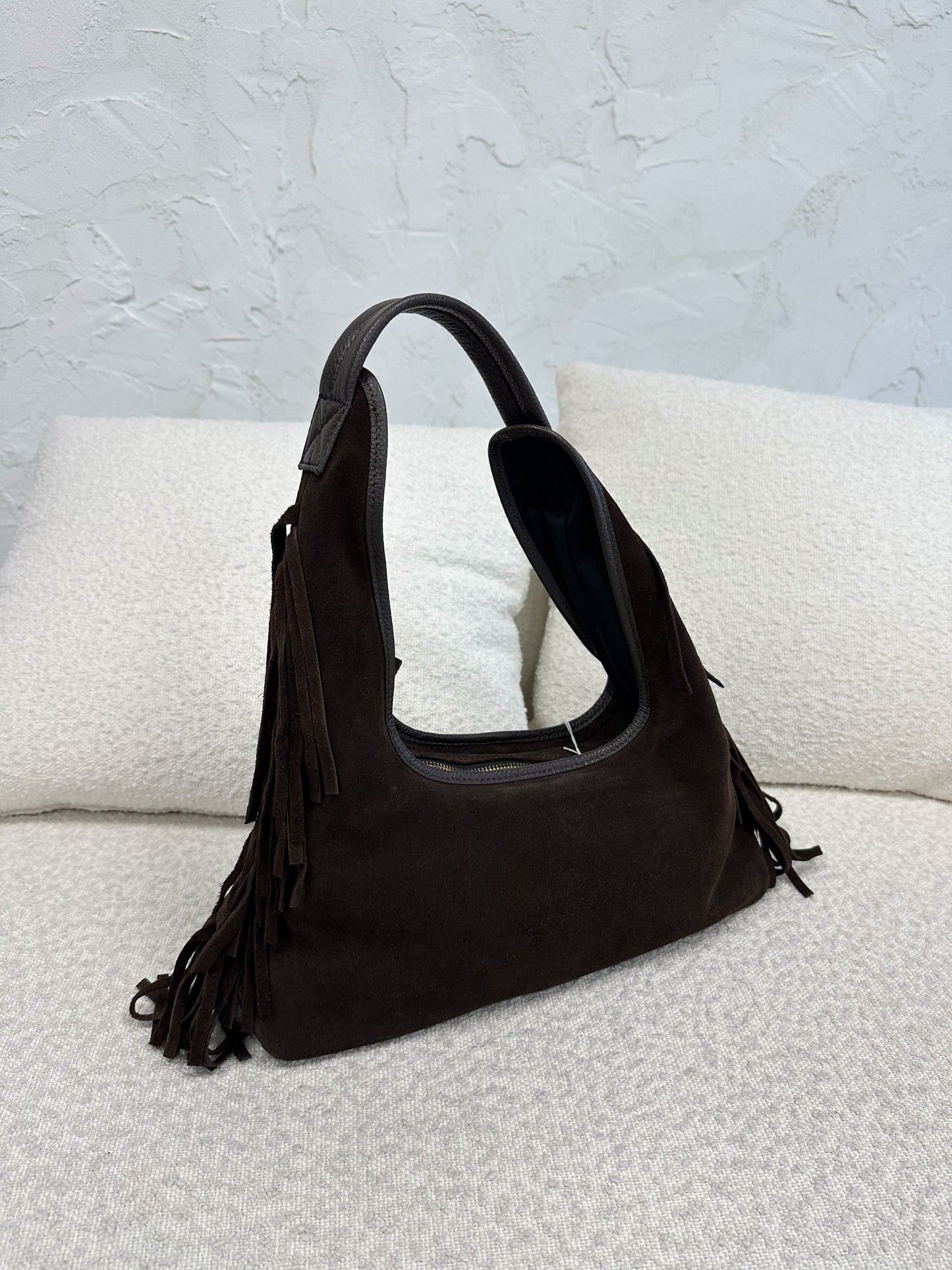 Borsa suede frange grande