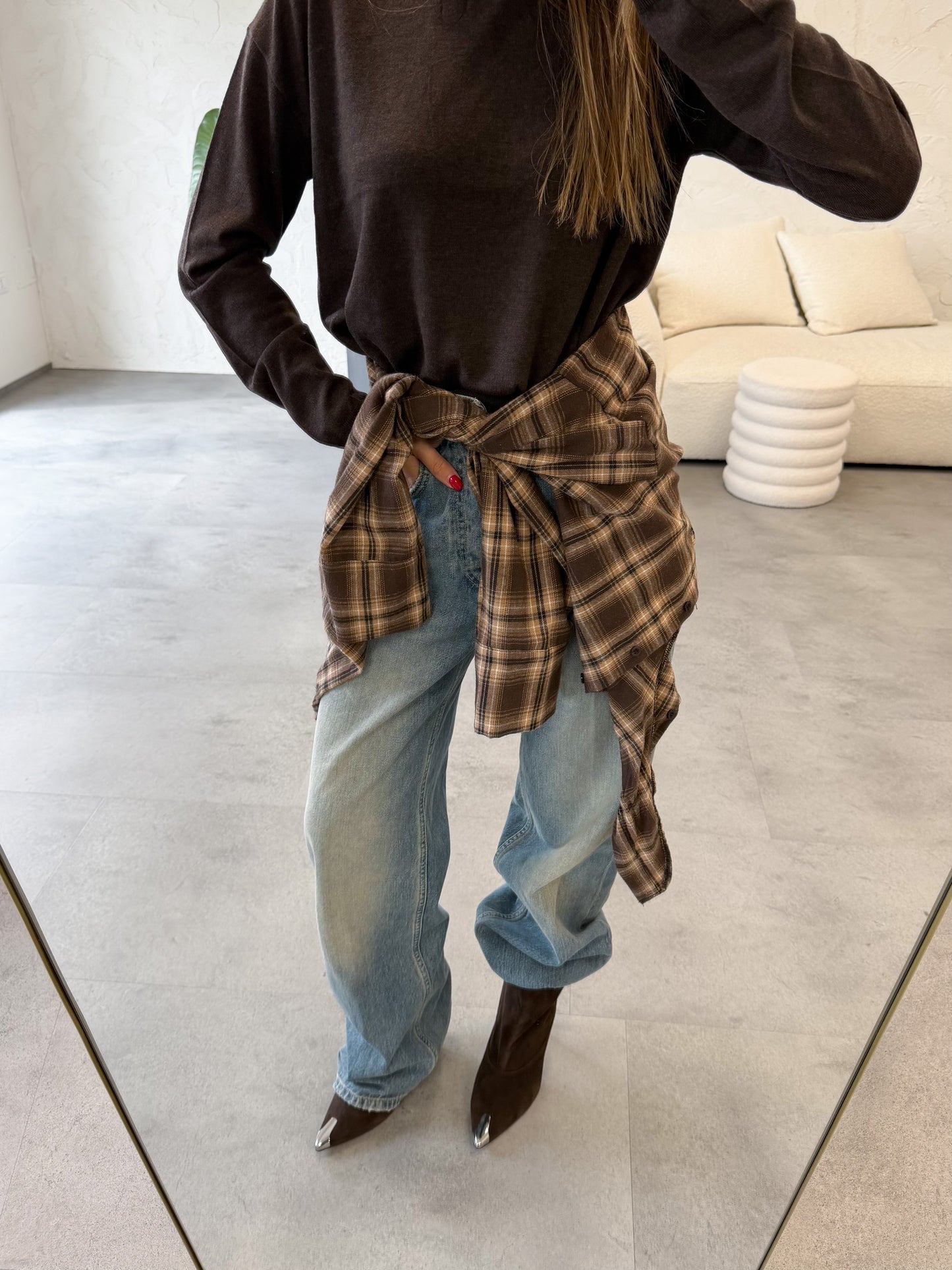 Camicia check nodo