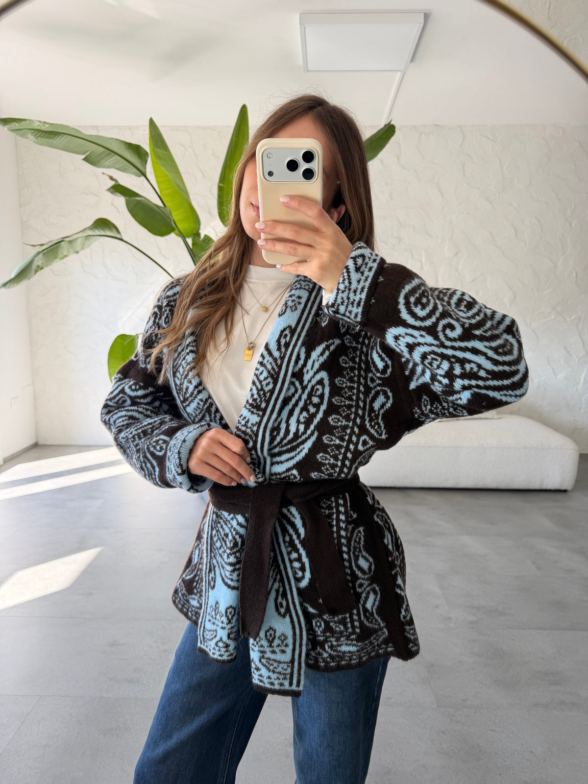 Cardigan bandana misto lana