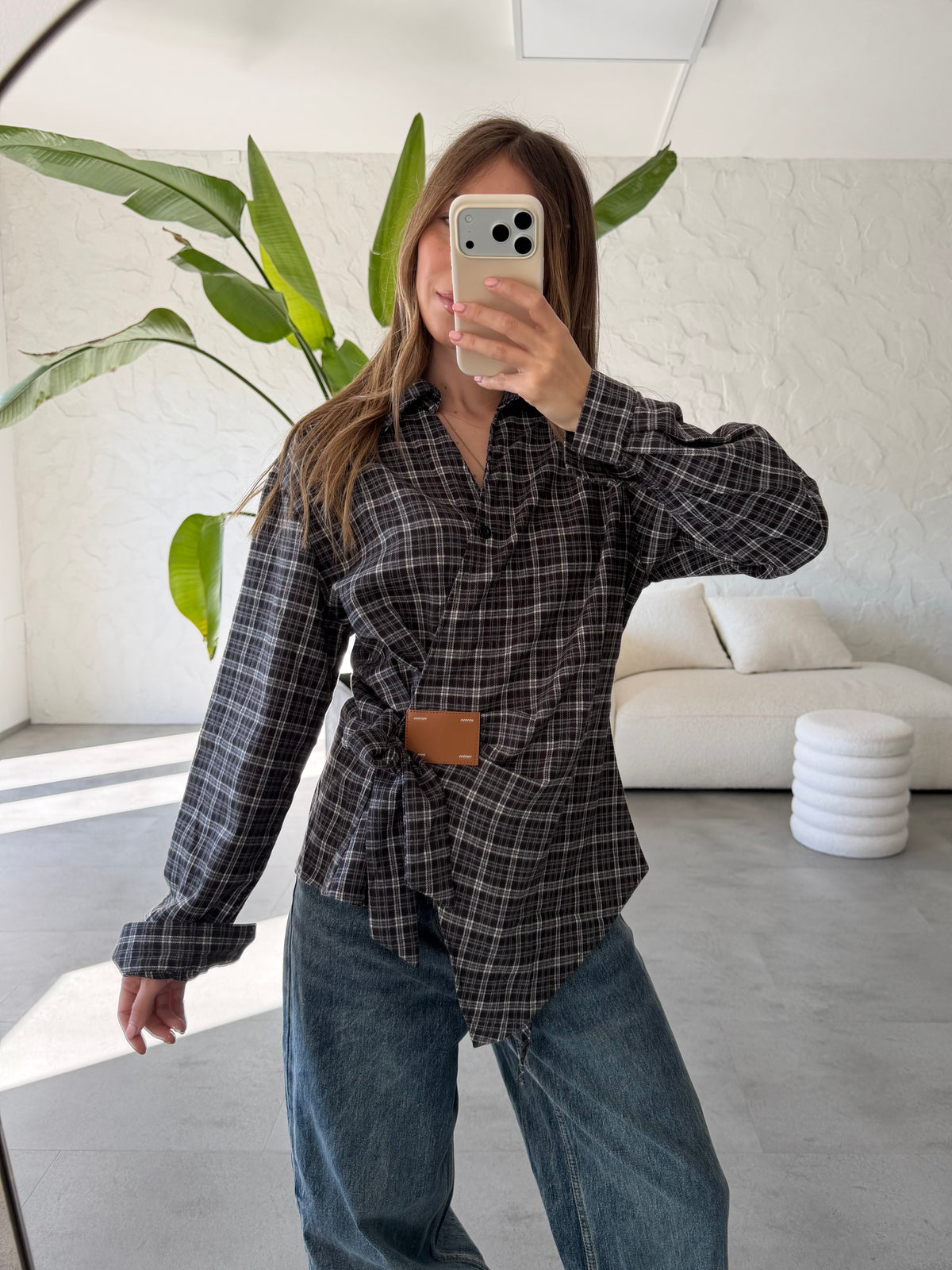 Camicia check lacci