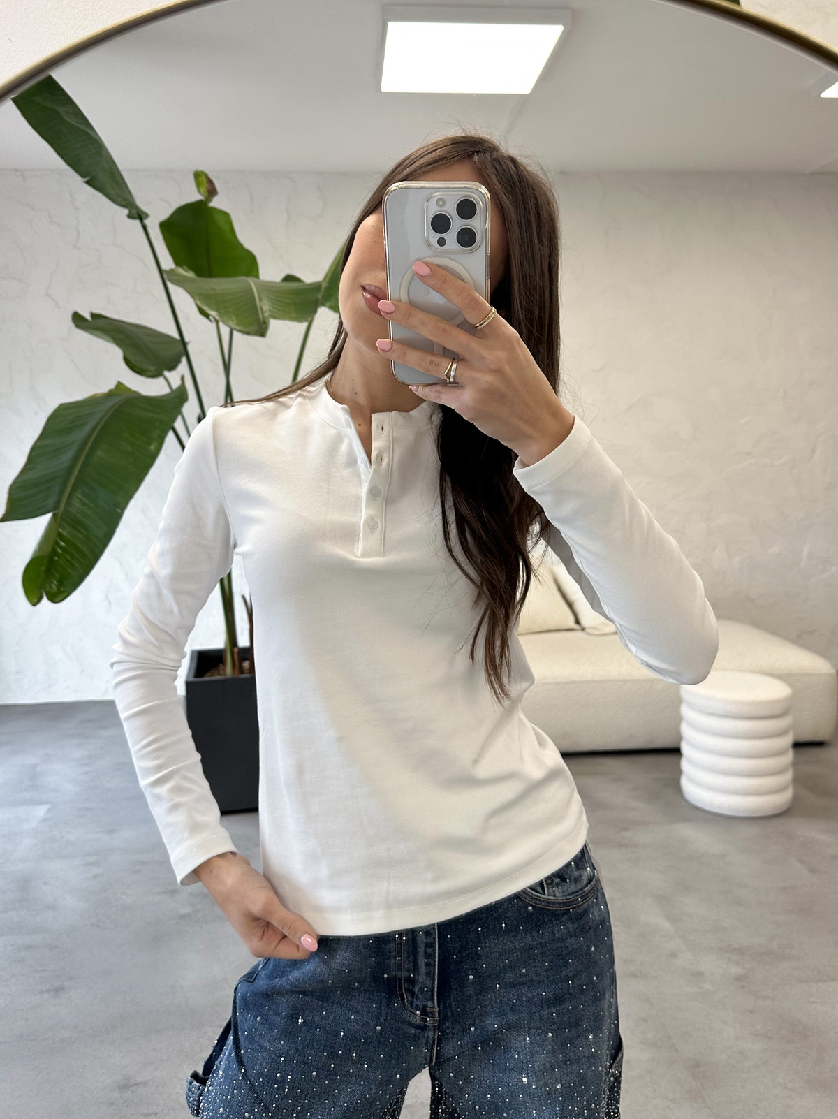 Maglia serafino bianco