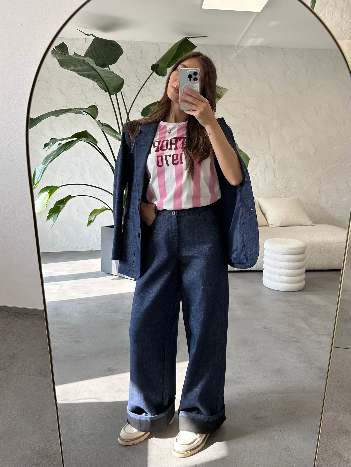 Pantalone palazzo denim