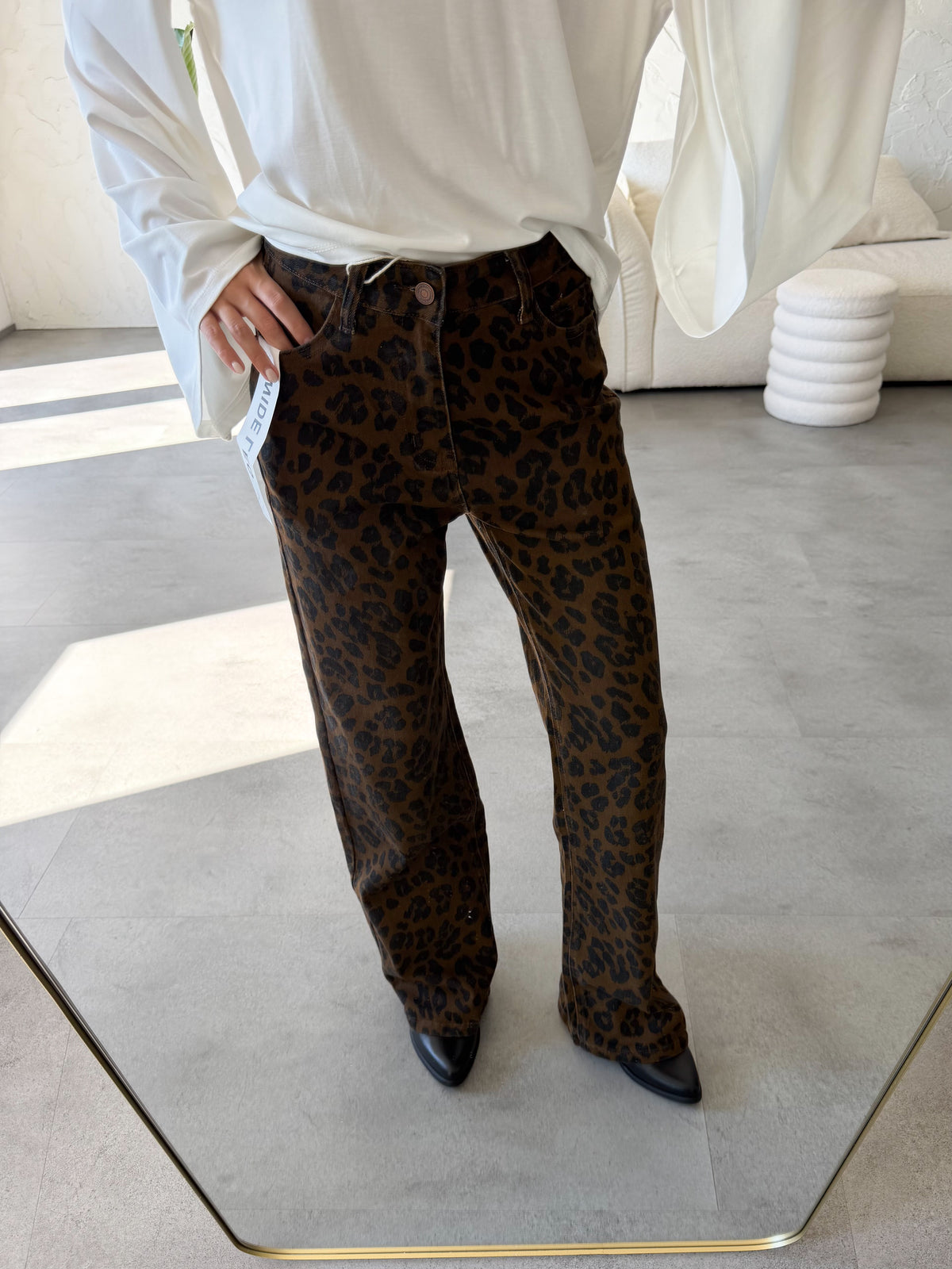 Jeans leopard wide leg