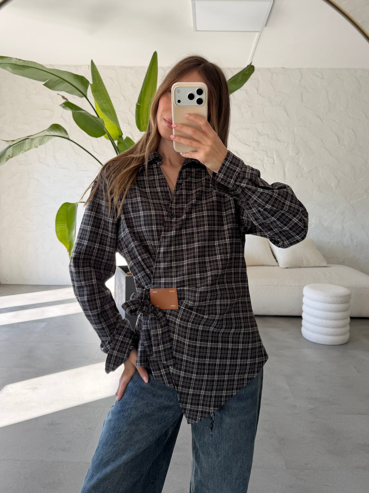 Camicia check lacci