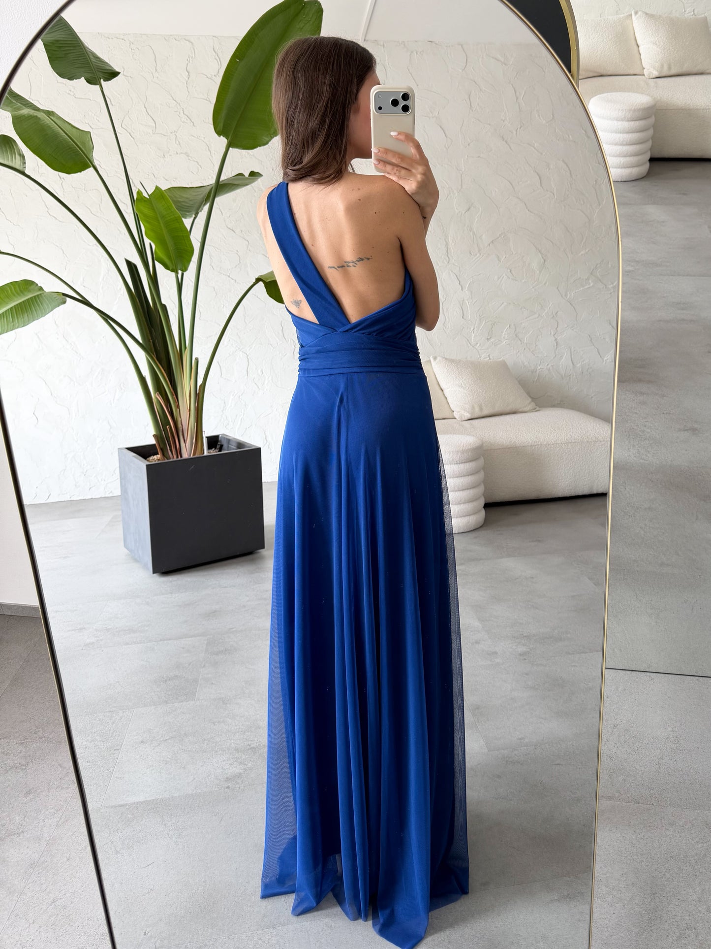 Abito monospalla tulle
