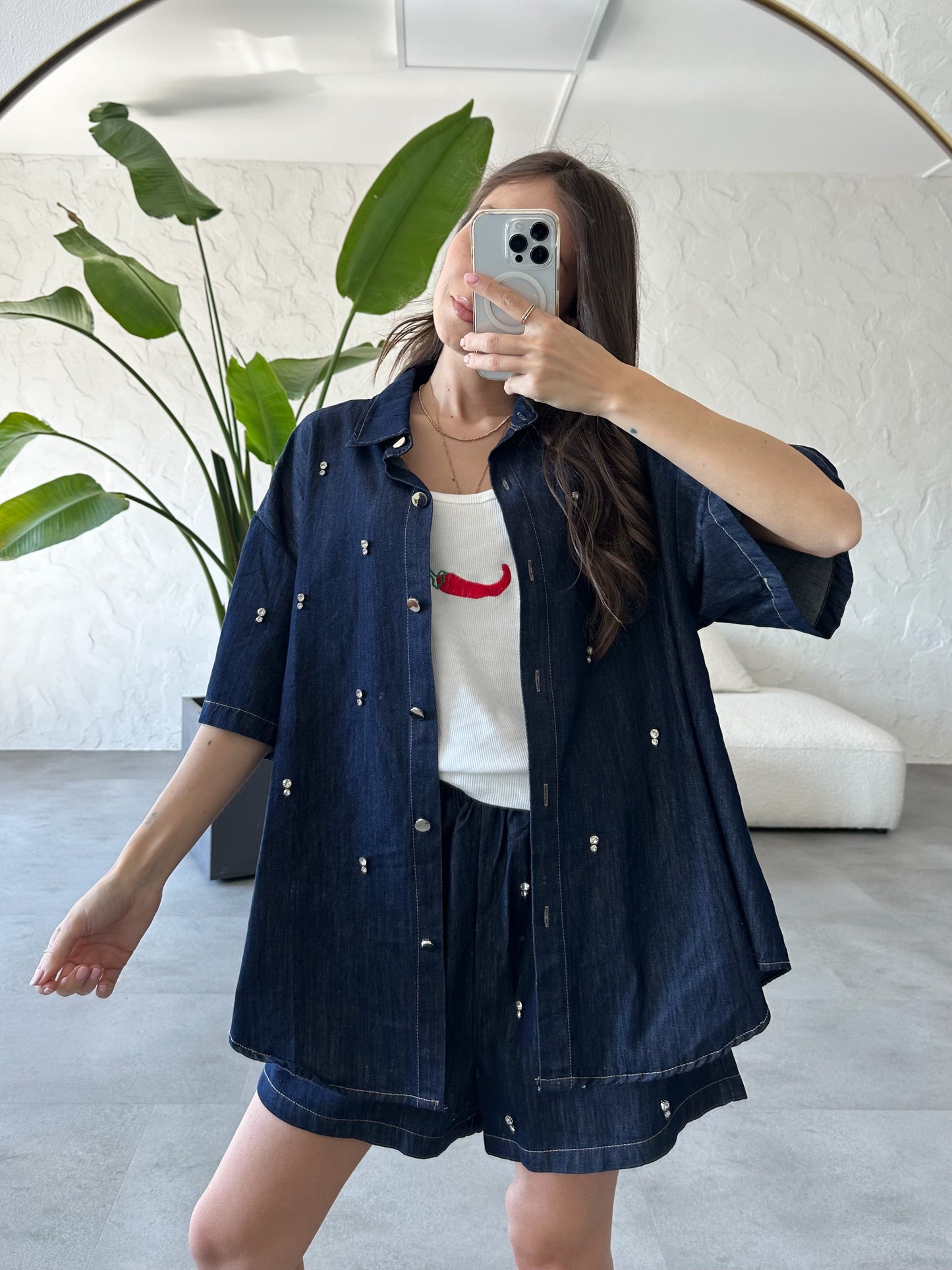 Completo denim brillanti