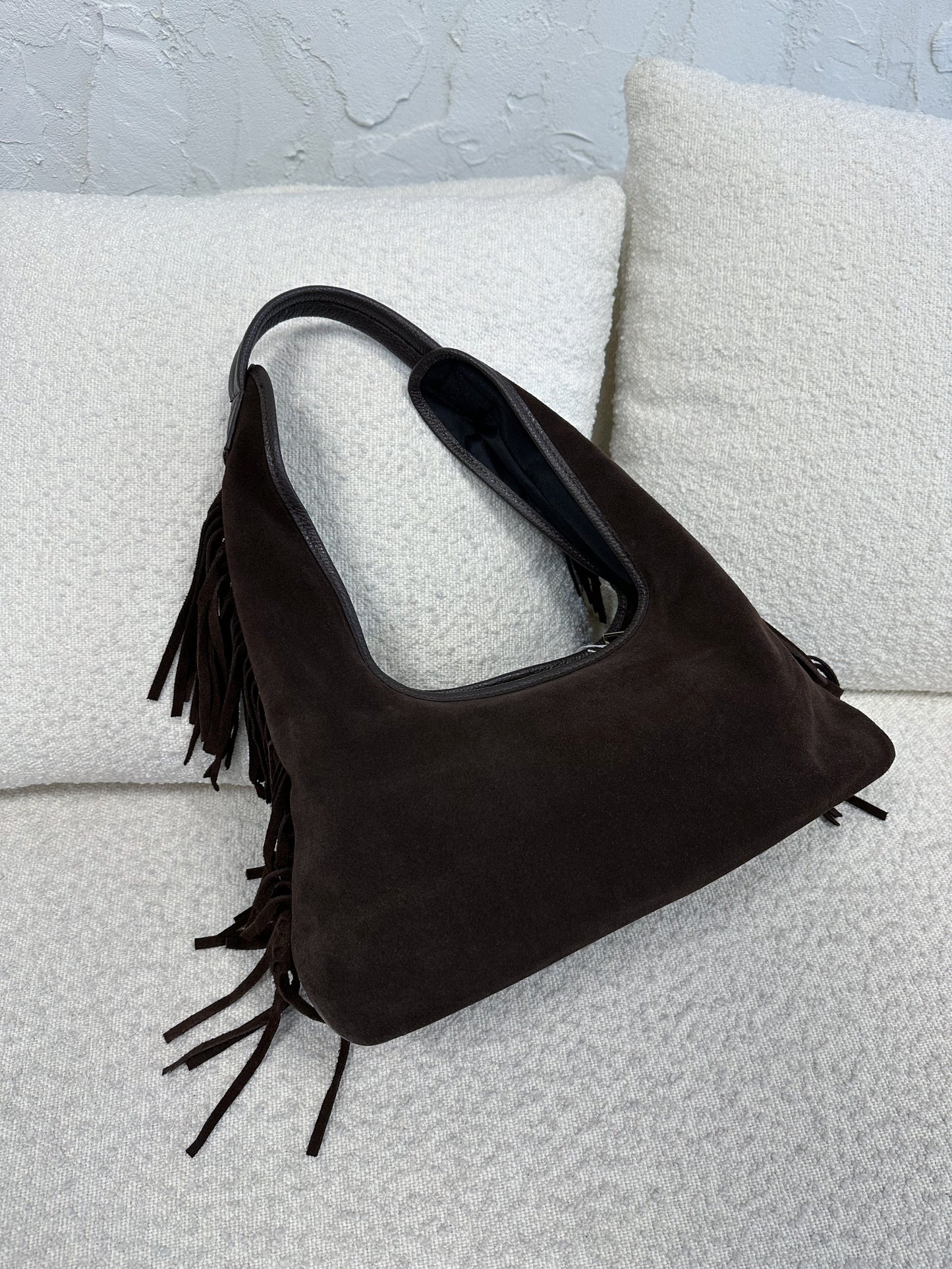 Borsa suede frange grande