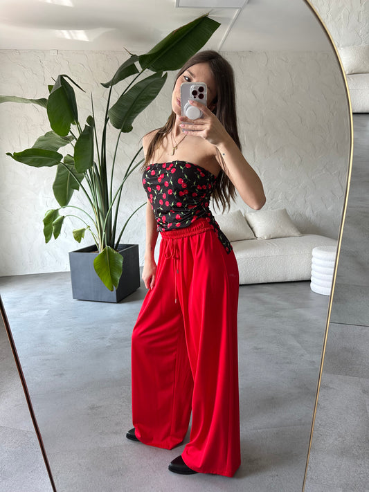 Pantalone palazzo red