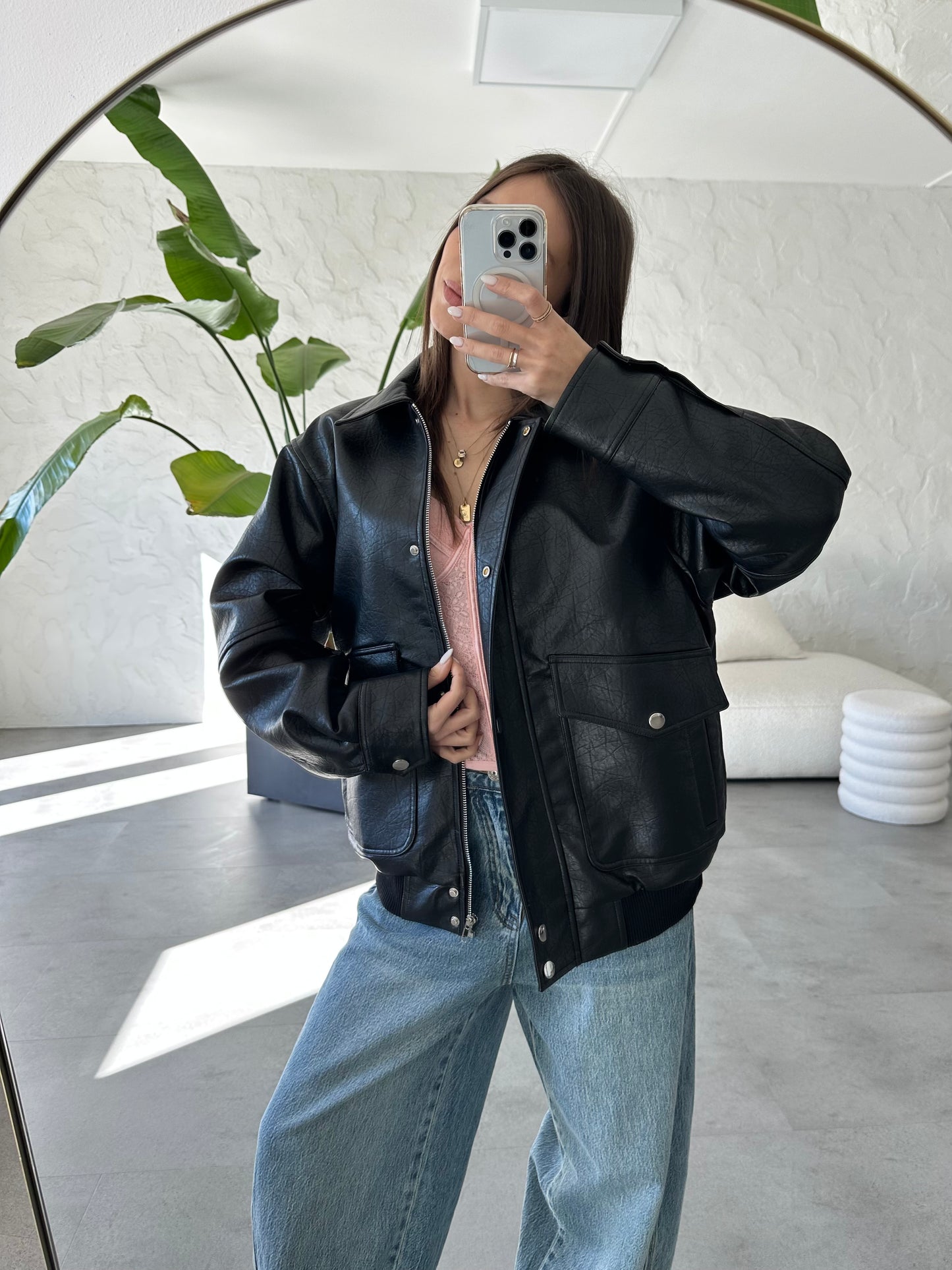 Giubbotto effetto pelle