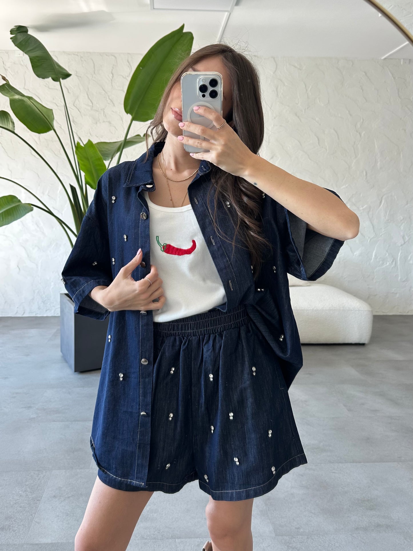 Completo denim brillanti