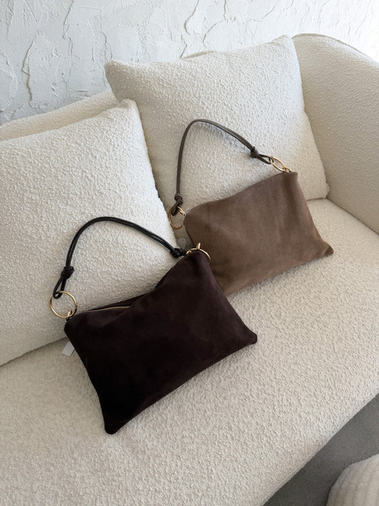 Borsa anelli camoscio