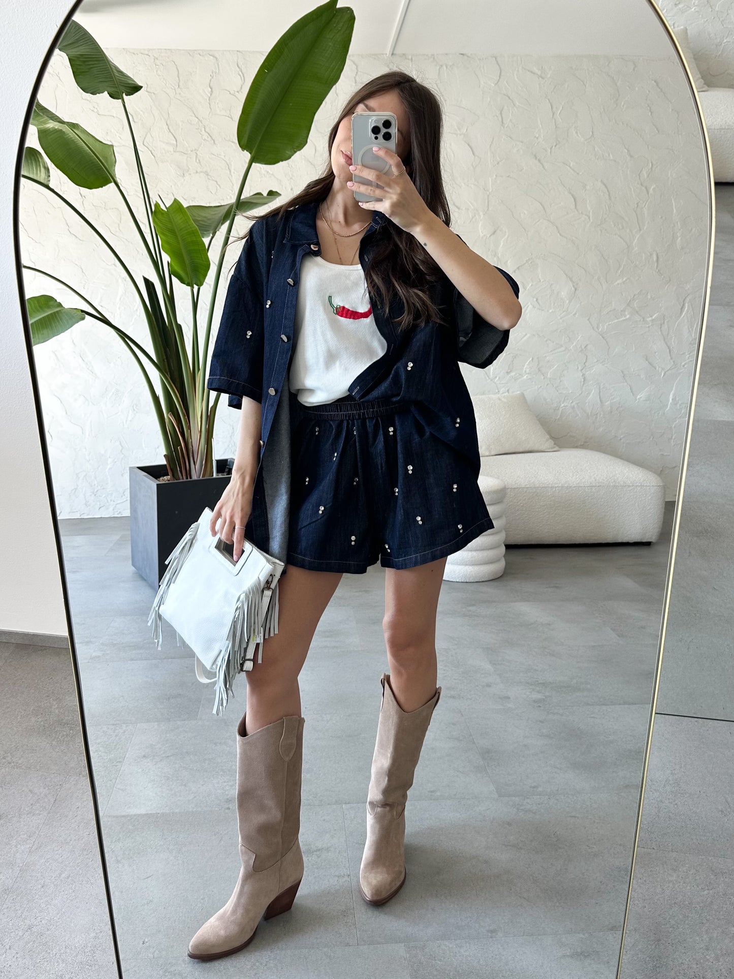 Completo denim brillanti