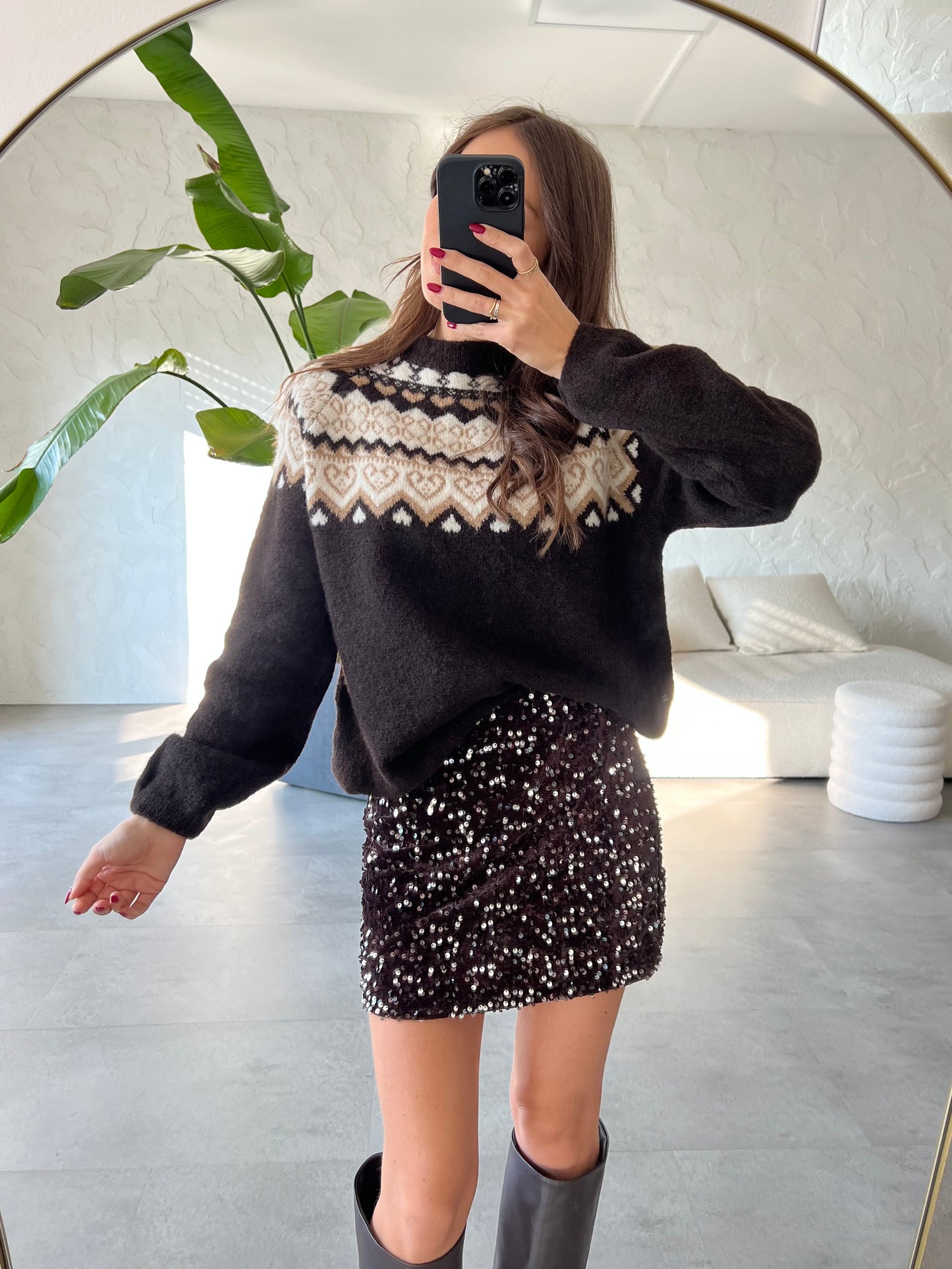 Minigonna velvet paillettes